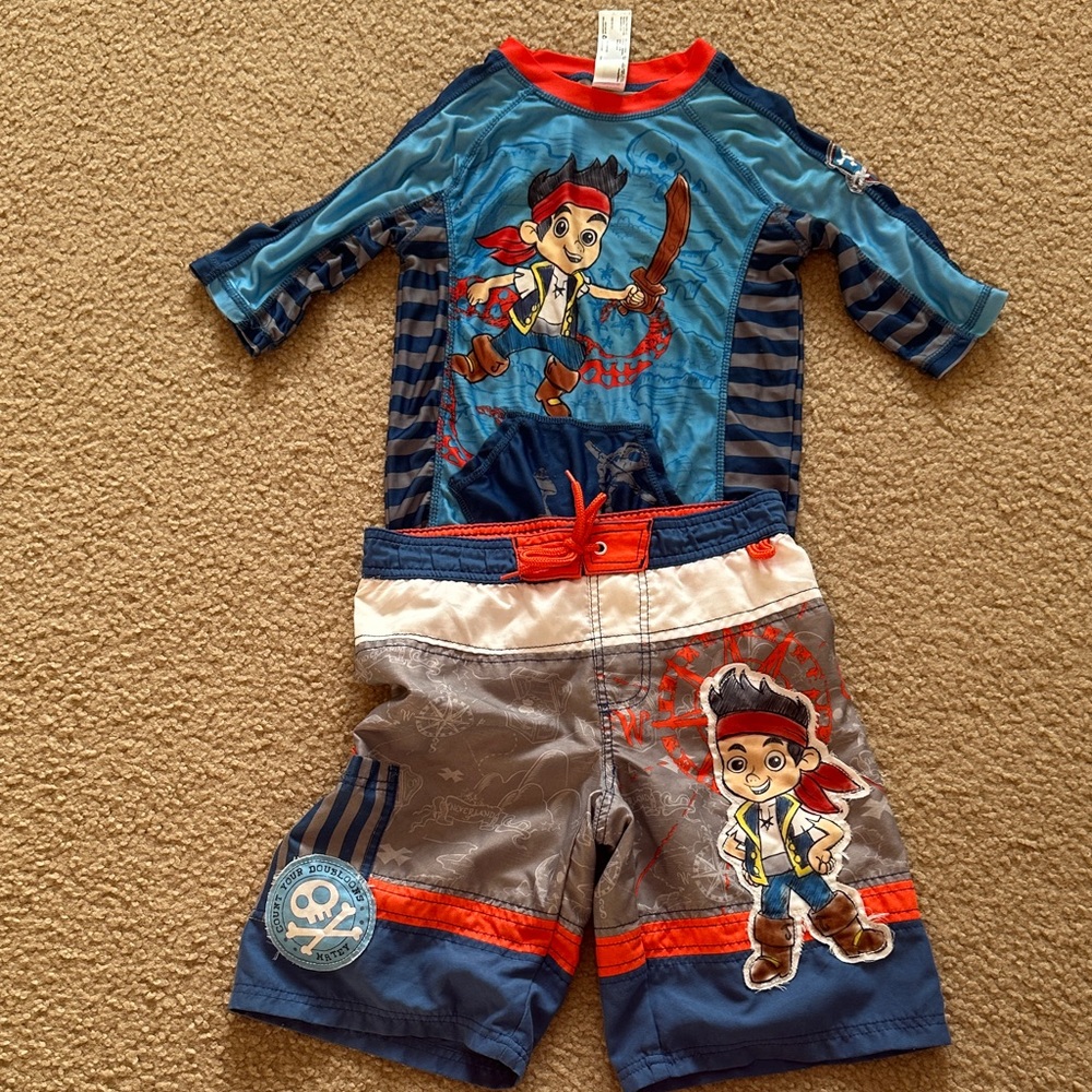 Disney Pirate Swim Top with Blue and Red